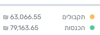 דוח חודשי: תקבולים 63,066.55₪, הכנסות 79,163.65₪